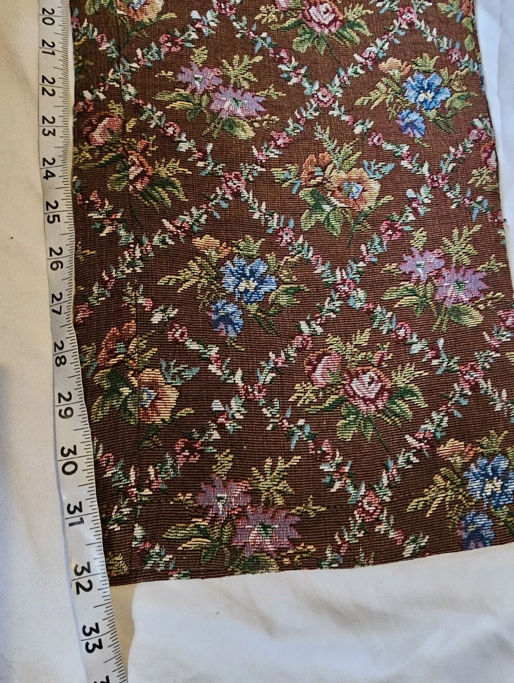 boohooMAN Men’s Floral Tapestry Trousers Chocolate Brown Size 34 NWT